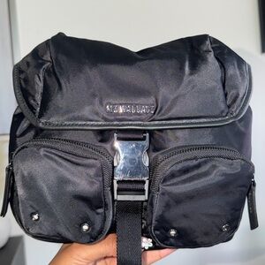MZ Wallace Medium Apex Crossbody- Black with two straps.